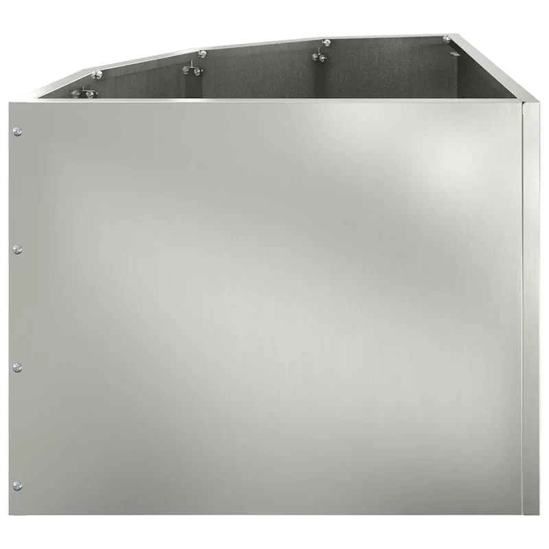 Jardinière d'angle moderne épurée 45 x 45 x 35 cm design durable en acier galvanisé argent 02_0052892
