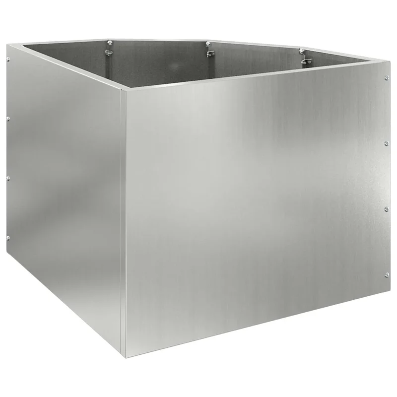 Jardinière d'angle moderne épurée 45 x 45 x 35 cm design durable en acier galvanisé argent 02_0052892