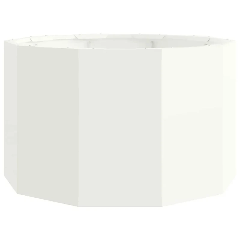 Jardinière ronde design moderne extérieur 60 x 60 x 35 cm ambiance chic en acier blanc 02_0052979