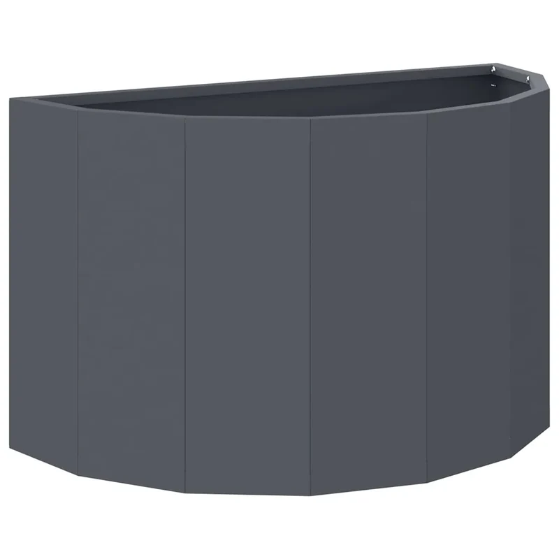 Jardinière demi-ronde moderne pour extérieur 60 x 30 x 35 cm design chic en acier anthracite 02_0052938