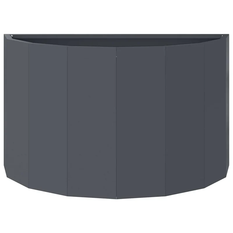 Jardinière demi-ronde moderne pour extérieur 60 x 30 x 35 cm design chic en acier anthracite 02_0052938