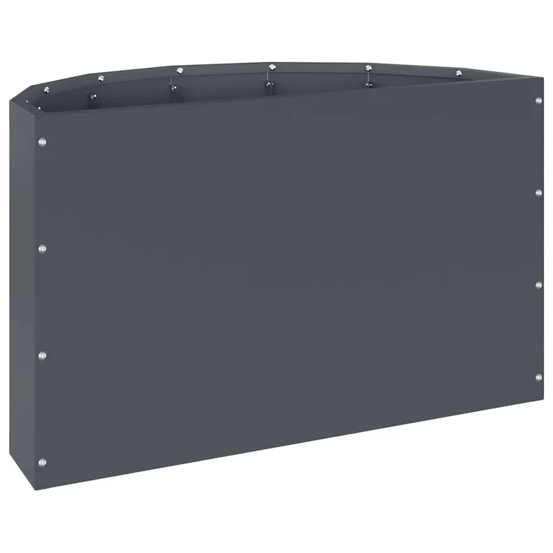 Jardinière demi-ronde moderne pour extérieur 60 x 30 x 35 cm design chic en acier anthracite 02_0052938