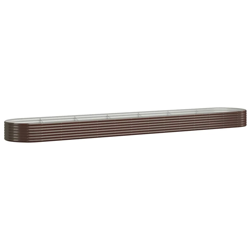 Jardinière bac lit surélevé plantes fleurs terrasse jardin de jardin acier enduit de poudre marron 02_0039554