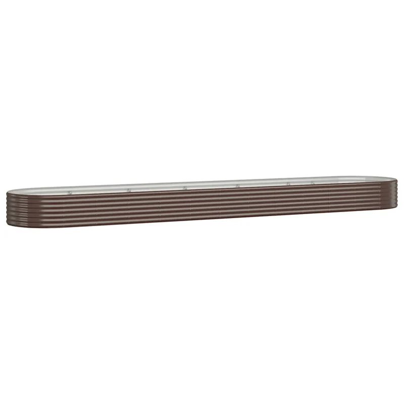 Jardinière bac lit surélevé plantes fleurs terrasse jardin de jardin acier enduit de poudre marron 02_0039545