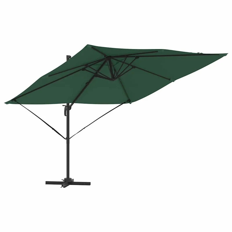 Parasol cantilever design moderne 286 x 284 x 265 cm incliné et rotatif en aluminium vert 02_0058708