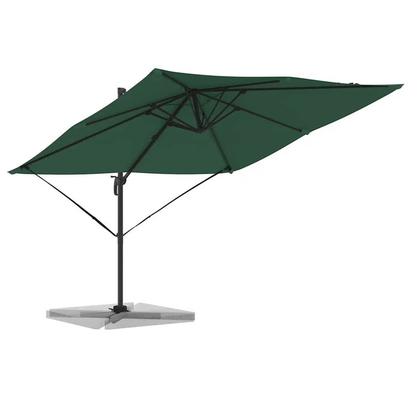 Parasol cantilever design moderne 286 x 284 x 265 cm incliné et rotatif en aluminium vert 02_0058708