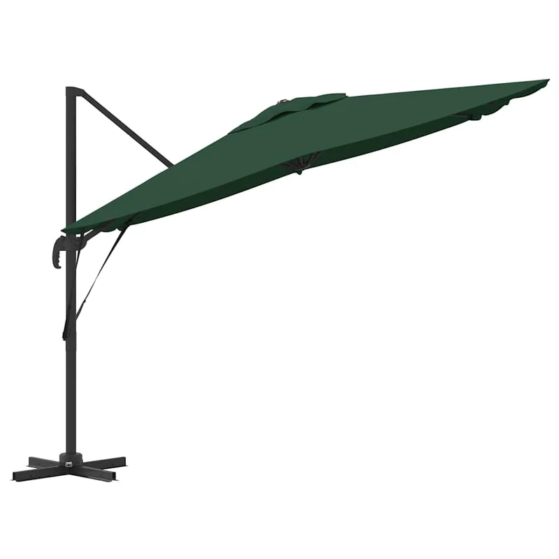 Parasol cantilever design moderne 286 x 284 x 265 cm incliné et rotatif en aluminium vert 02_0058708