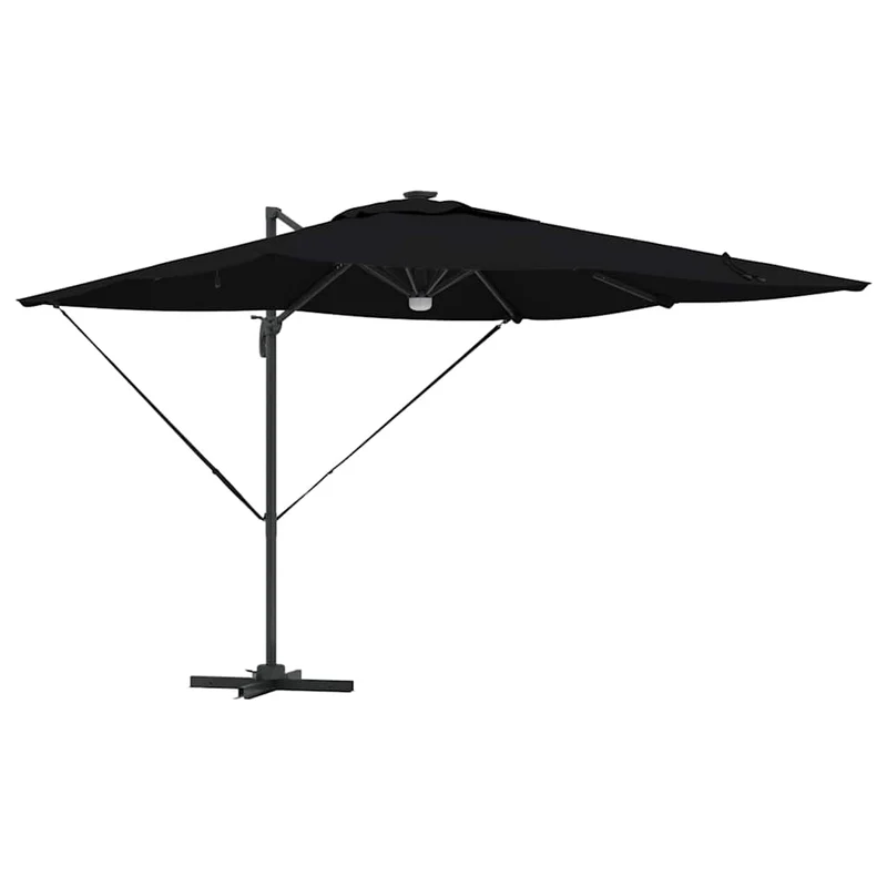 Parasol rectangulaire grande taille 286 x 284 x 270 cm inclinable durable design moderne en polyester noir 02_0058727