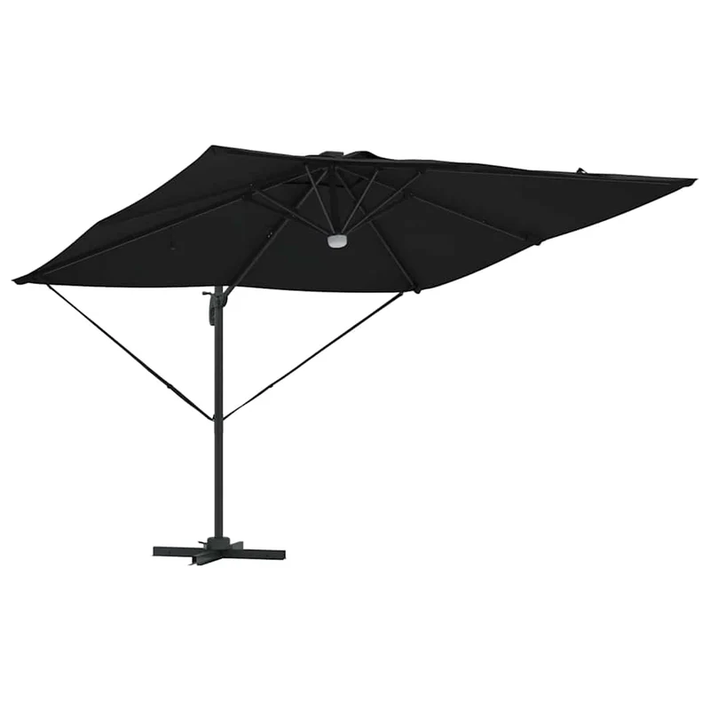 Parasol rectangulaire grande taille 286 x 284 x 270 cm inclinable durable design moderne en polyester noir 02_0058727