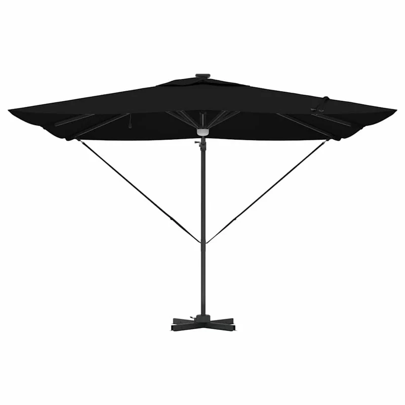 Parasol rectangulaire grande taille 286 x 284 x 270 cm inclinable durable design moderne en polyester noir 02_0058727