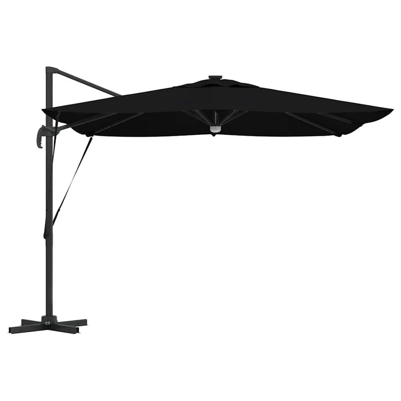 Parasol rectangulaire grande taille 286 x 284 x 270 cm inclinable durable design moderne en polyester noir 02_0058727