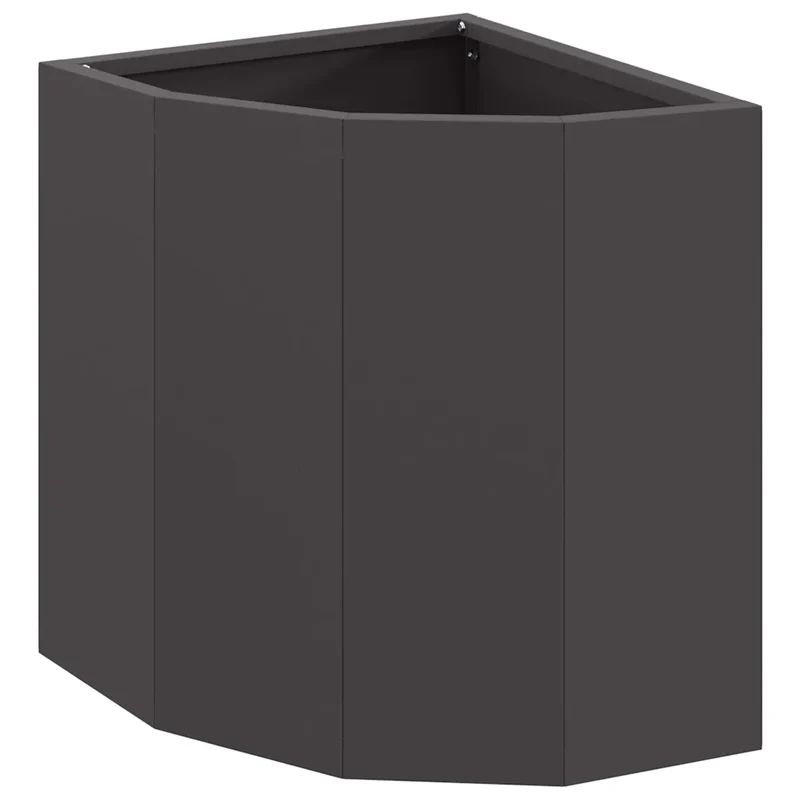 Jardinière d'angle moderne 30 x 30 x 35 cm design épuré extérieur en acier noir 02_0052894