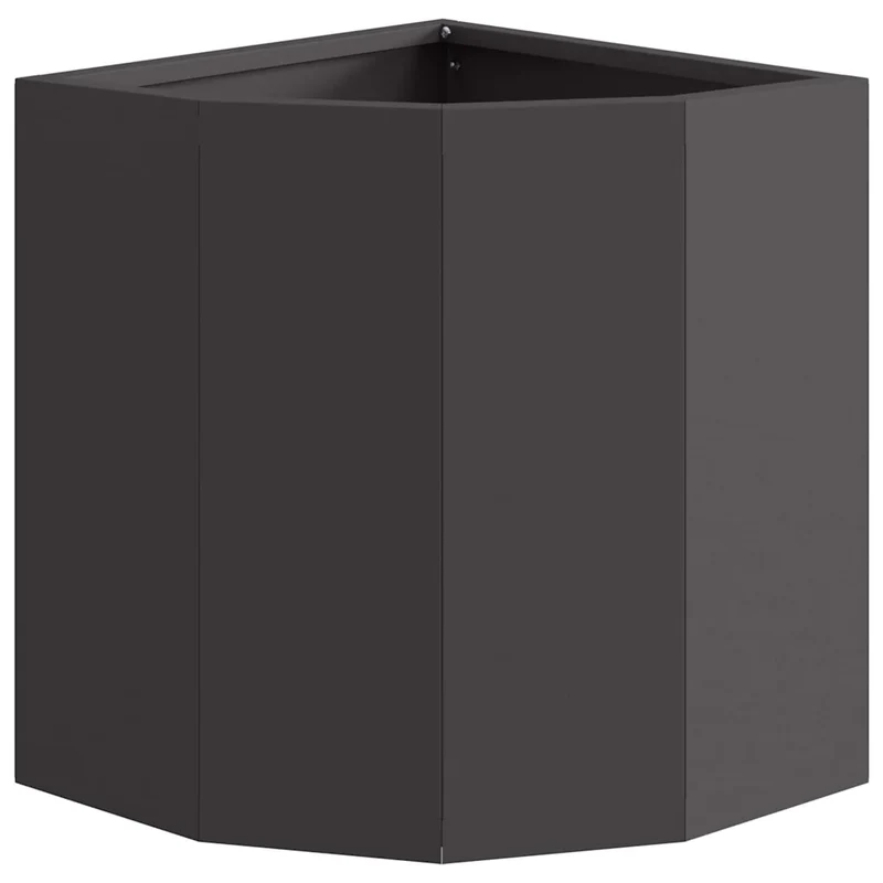 Jardinière d'angle moderne 30 x 30 x 35 cm design épuré extérieur en acier noir 02_0052894