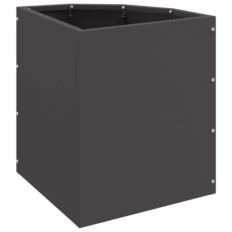 Jardinière d'angle moderne 30 x 30 x 35 cm design épuré extérieur en acier noir 02_0052894