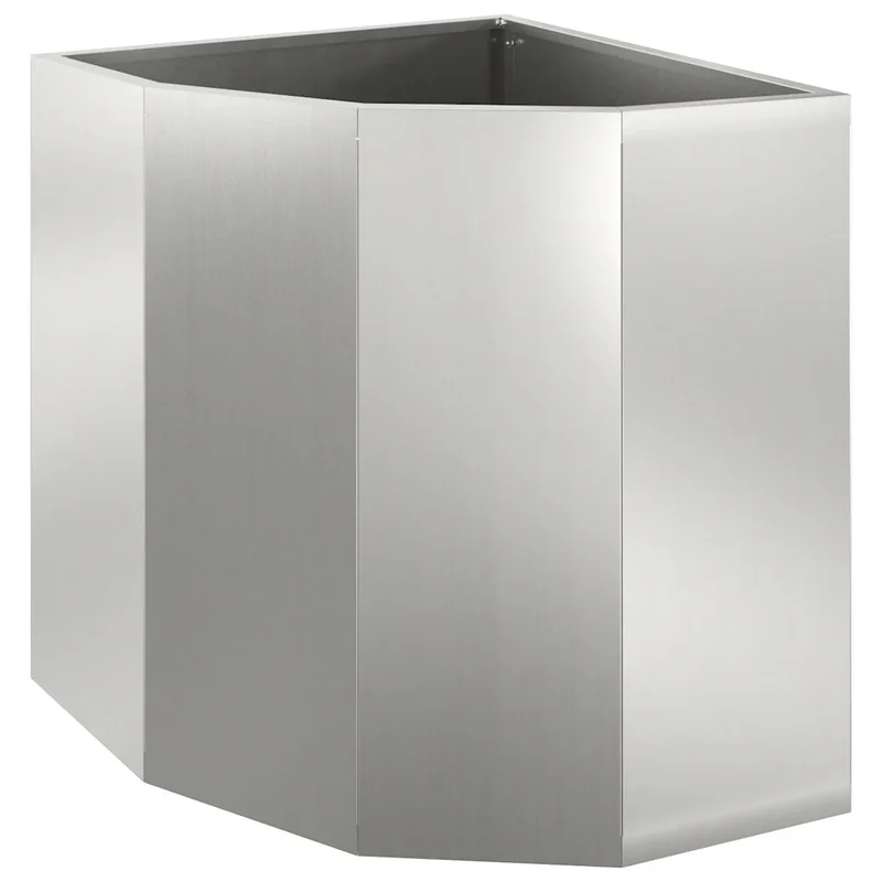 Jardinière d'angle moderne pour extérieur 45 x 45 x 50 cm en acier galvanisé argent 02_0052913