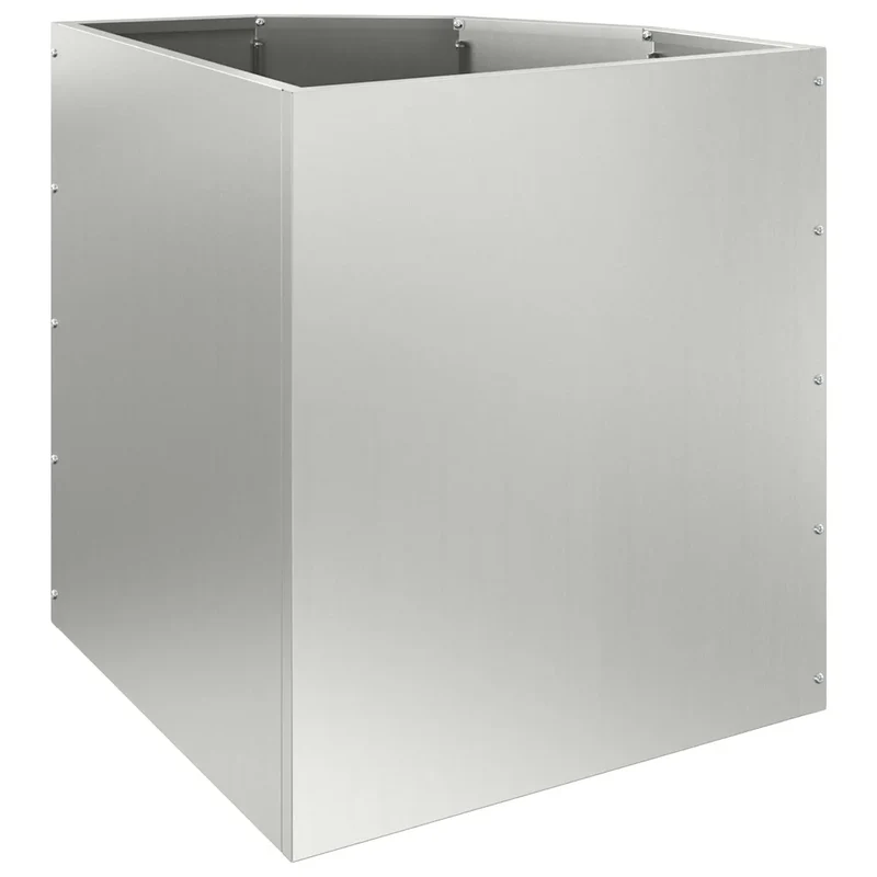 Jardinière d'angle moderne pour extérieur 45 x 45 x 50 cm en acier galvanisé argent 02_0052913