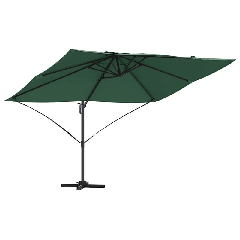Parasol inclinable rotatif moderne jardin terrasse 351 x 250 x 260 cm en polyester vert 02_0058716