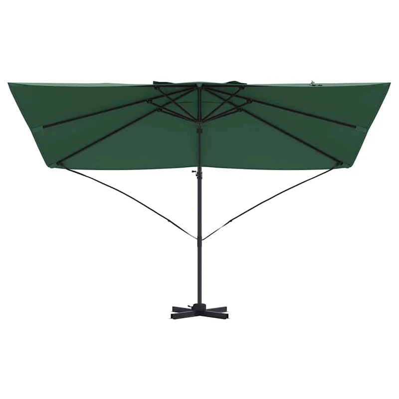 Parasol inclinable rotatif moderne jardin terrasse 351 x 250 x 260 cm en polyester vert 02_0058716