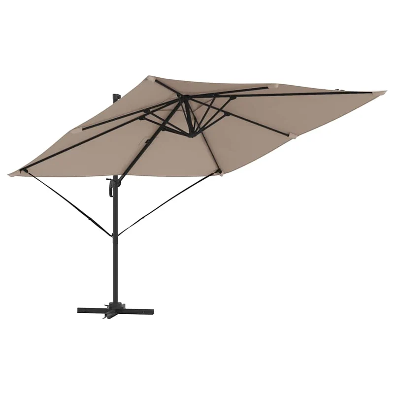Parasol cantilever rectangulaire 286 x 284 x 265 cm inclinable durable design moderne en aluminium taupe 02_0058710