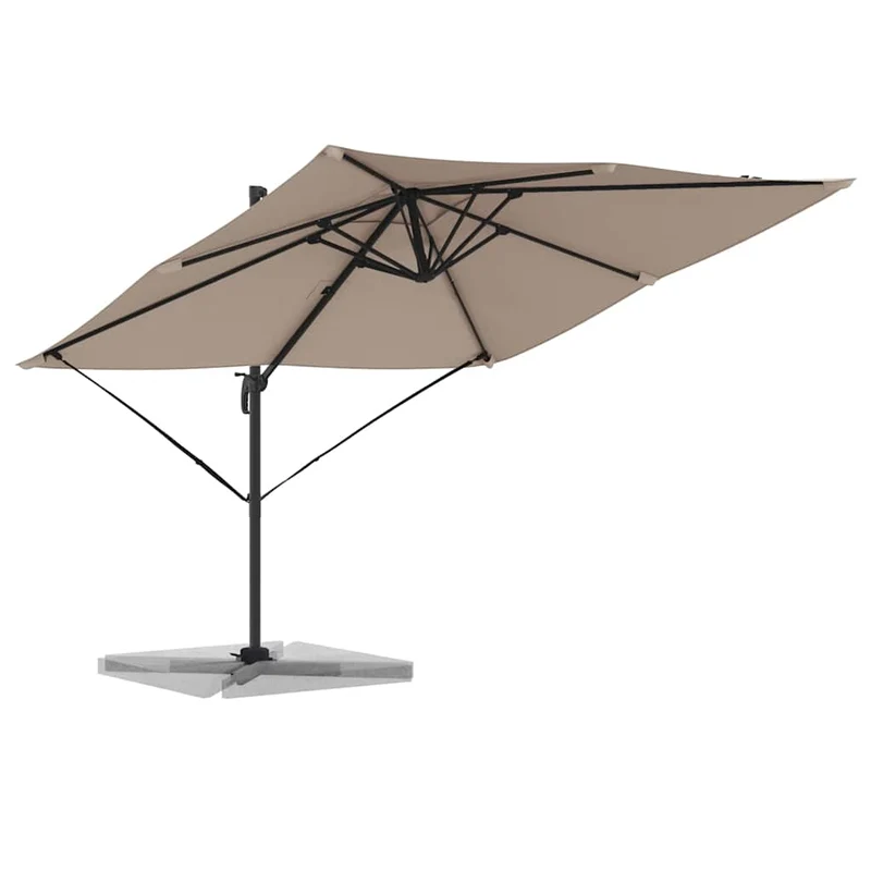 Parasol cantilever rectangulaire 286 x 284 x 265 cm inclinable durable design moderne en aluminium taupe 02_0058710