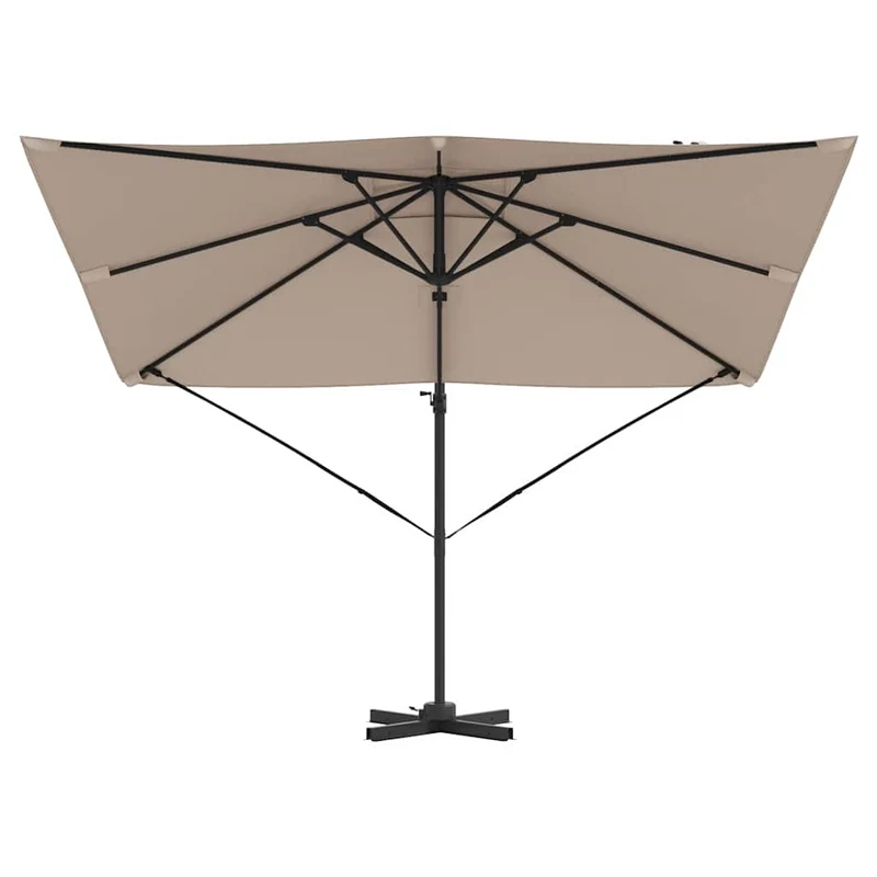 Parasol cantilever rectangulaire 286 x 284 x 265 cm inclinable durable design moderne en aluminium taupe 02_0058710