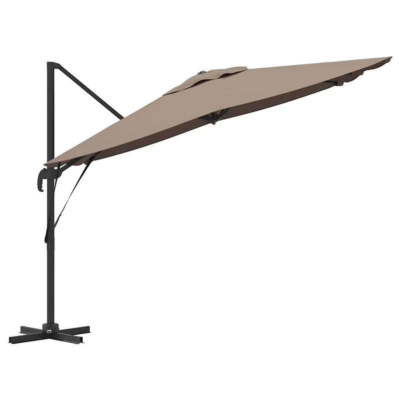 Parasol cantilever rectangulaire 286 x 284 x 265 cm inclinable durable design moderne en aluminium taupe 02_0058710