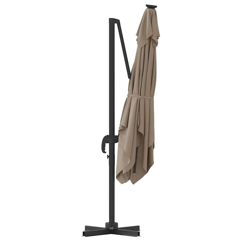 Parasol cantilever rectangulaire 286 x 284 x 265 cm inclinable durable design moderne en aluminium taupe 02_0058710