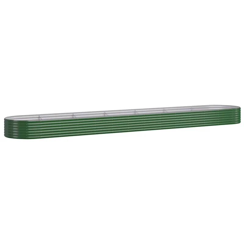 Jardinière bac lit surélevé plantes fleurs terrasse jardin de jardin acier enduit de poudre 544 x 100 x 36cm vert 02_0039674
