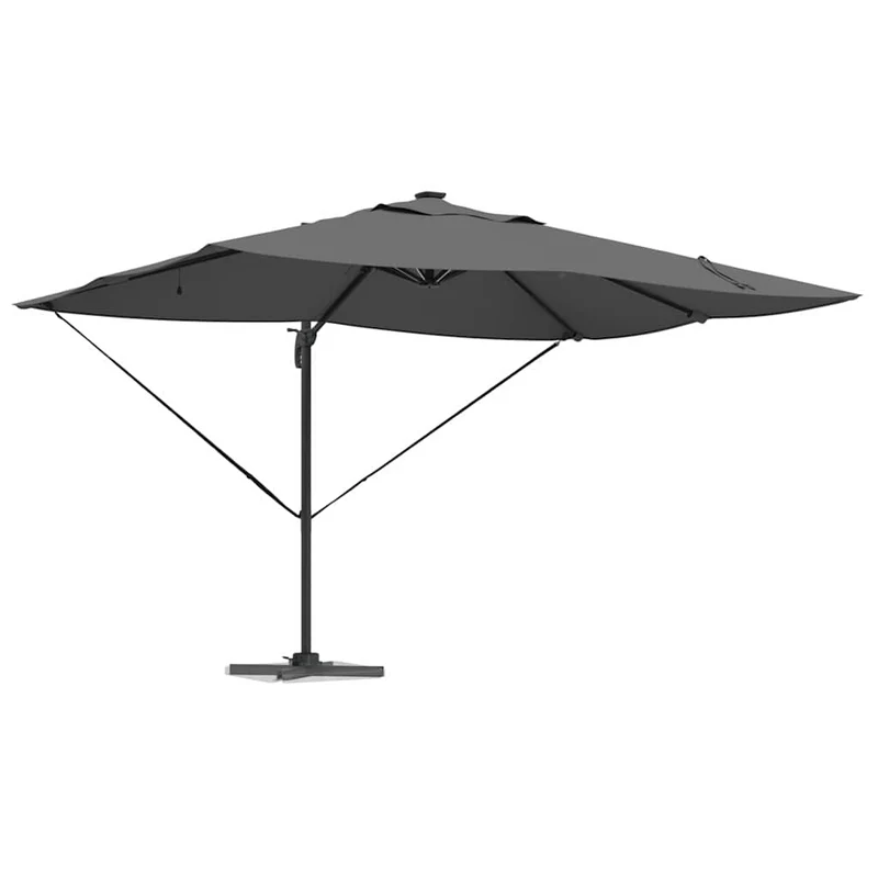 Parasol déporté moderne inclinable pour jardin terrasse 352 x 251 x 265 cm en polyester anthracite 02_0058701