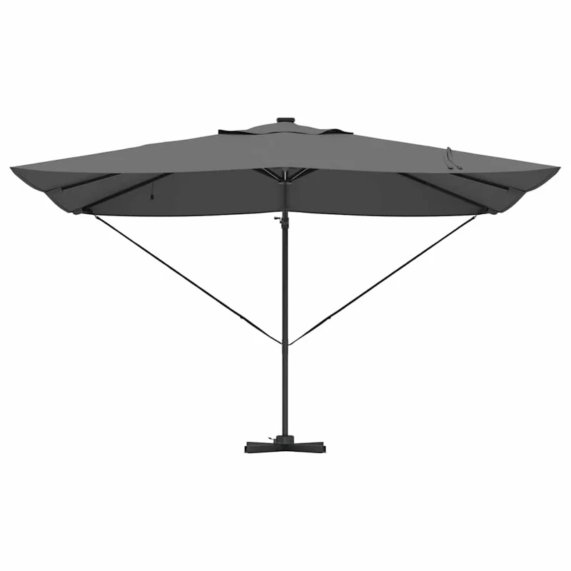 Parasol déporté moderne inclinable pour jardin terrasse 352 x 251 x 265 cm en polyester anthracite 02_0058701