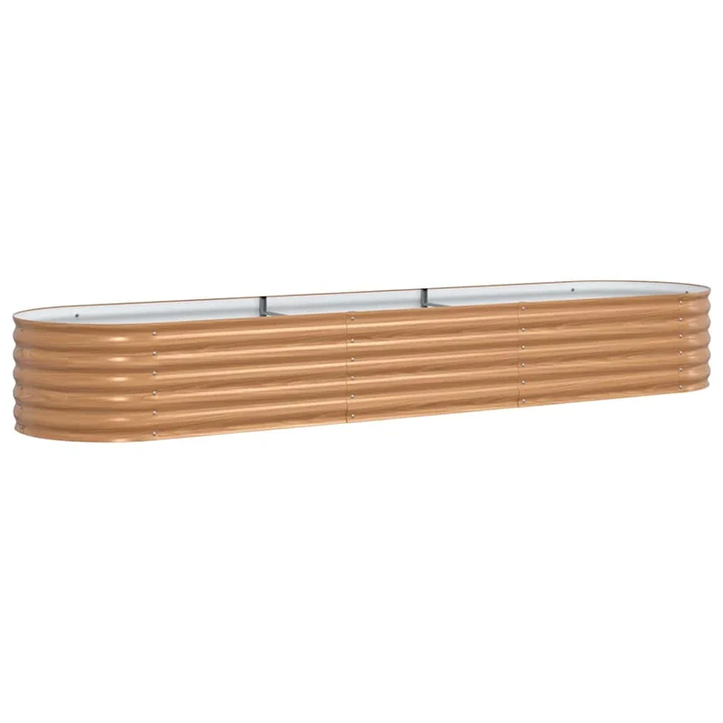 Jardin surélevé moderne extérieur 320 x 80 x 44 cm durable minimaliste en acier marron 02_0058957