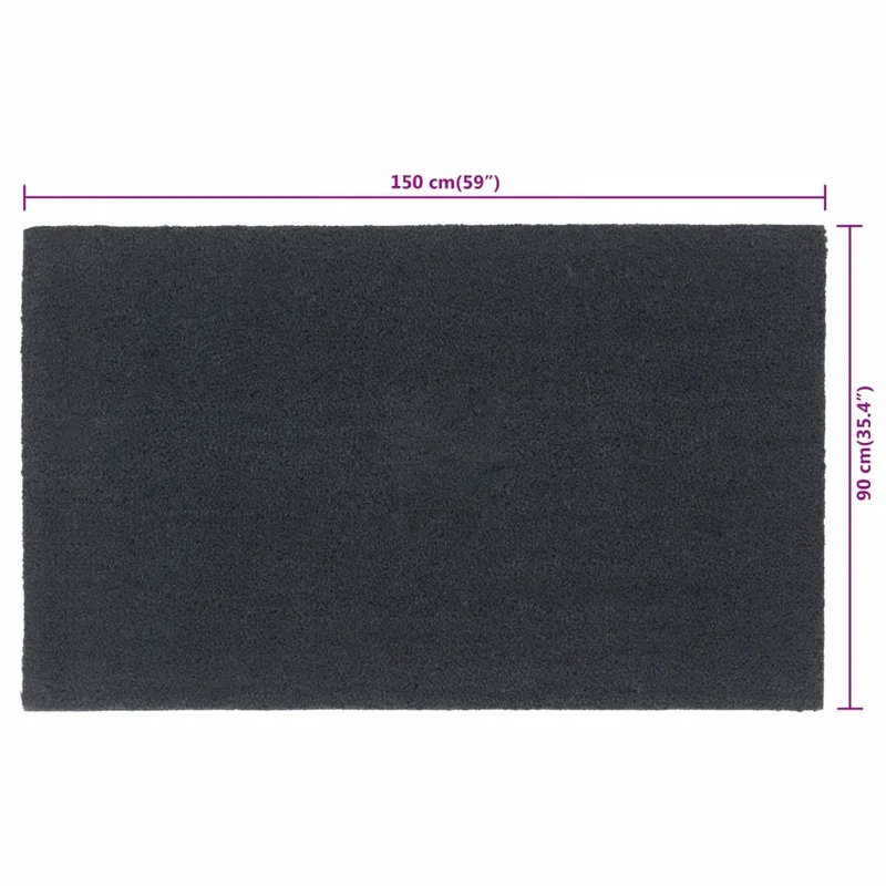 Tapis de porte touffeté intérieur extérieur 90 x 150 cm antidérapant gris foncé en fibre de coco 02_0046173