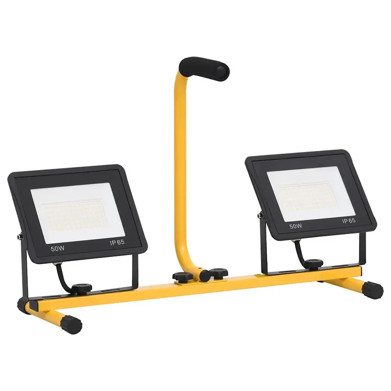 Projecteur à LED portable lumineux puissance 58,5 x 18,5 x 37,5 cm en aluminium noir 02_0046104