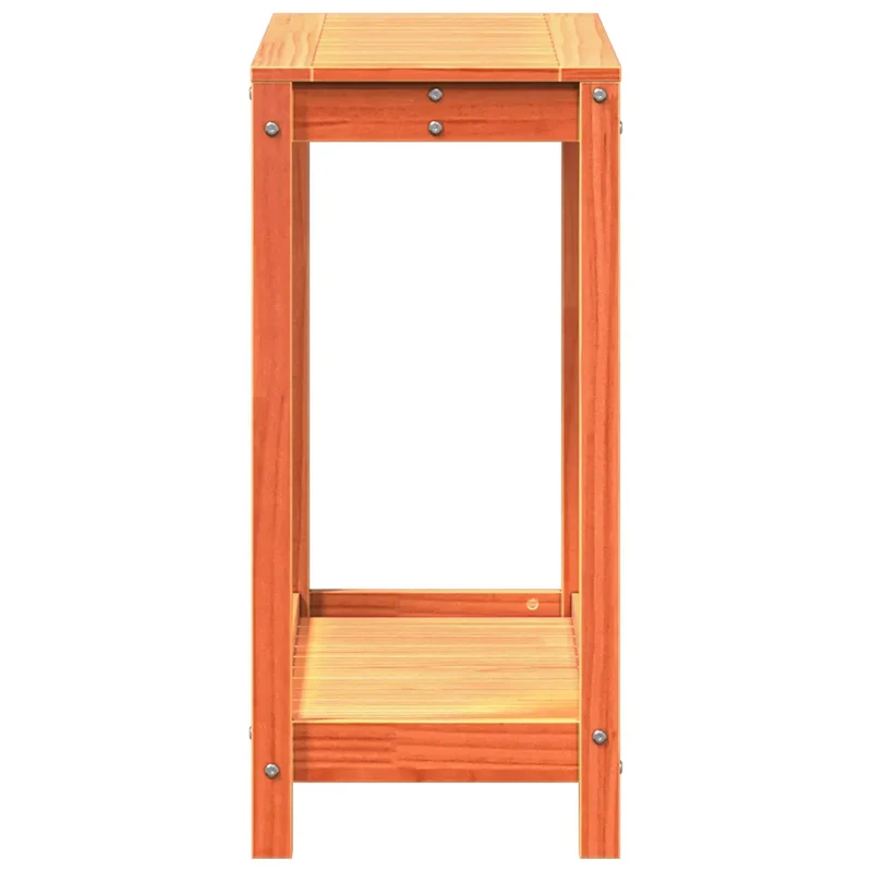 Table de rempotage en bois massif 82,5 x 35 x 75 cm vintage rustique jardin avec étagère ouverte en pin marron 02_0049472