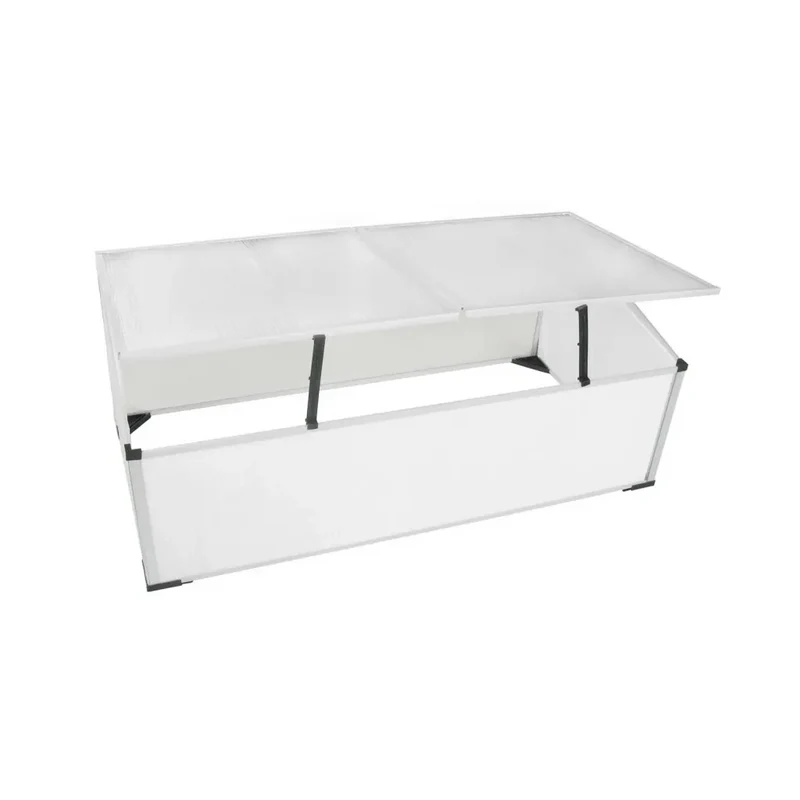 Serre froide à 2 couvercles pour jardin 110 x 55 x 41 cm résistante aux UV et à la chaleur en polycarbonate transparent 02_0045831
