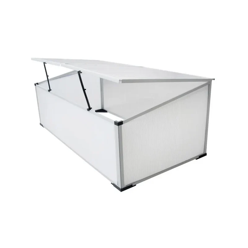 Serre froide à 2 couvercles pour jardin 110 x 55 x 41 cm résistante aux UV et à la chaleur en polycarbonate transparent 02_0045831