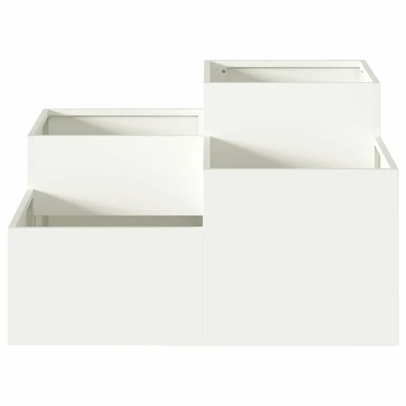 Cache-pot de jardin rectangulaire 100 x 100 x 48 cm design moderne ambiance chic en acier blanc 02_0052062