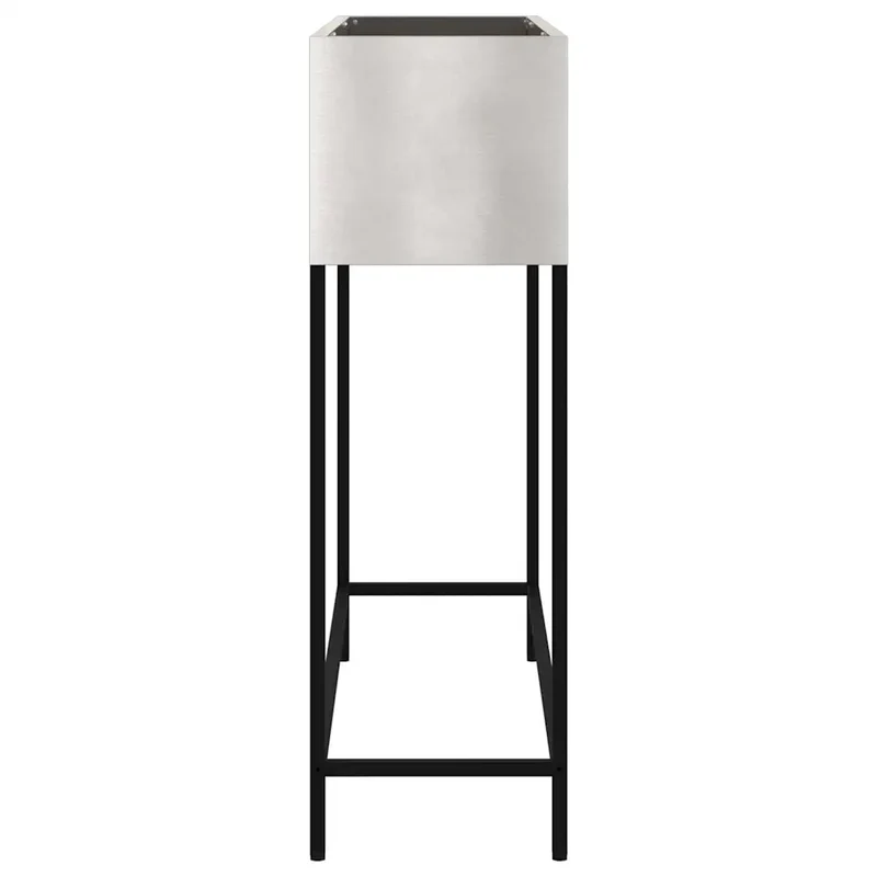 Bac de jardin surélevé rectangulaire moderne extérieur 100 x 26 x 82 cm en acier inoxydable argent 02_0052092