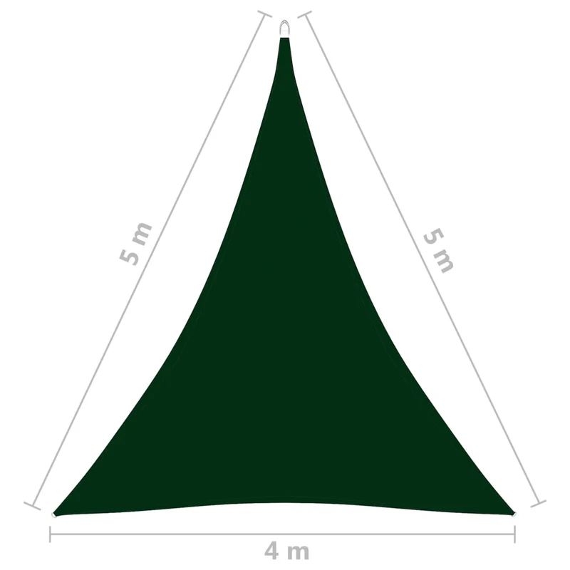 Voile toile d'ombrage parasol tissu oxford triangulaire 4 x 5 x 5 m vert foncé 02_0009896