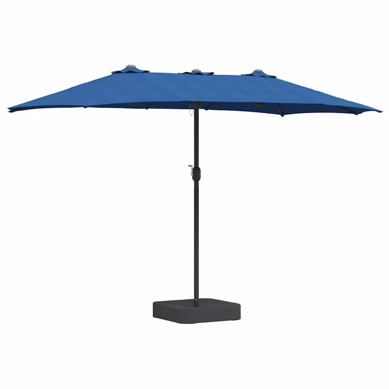 Parasol de jardin moderne pliable 385 x 209 x 244 cm pratique et durable en polyester azur 02_0058681