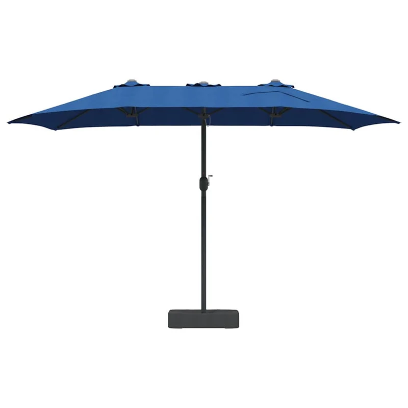 Parasol de jardin moderne pliable 385 x 209 x 244 cm pratique et durable en polyester azur 02_0058681
