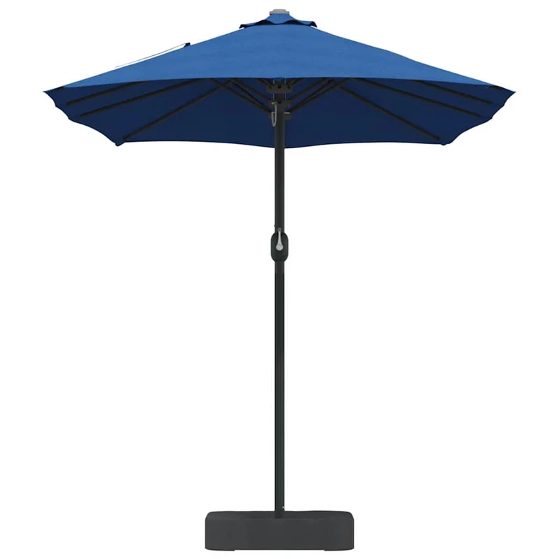 Parasol de jardin moderne pliable 385 x 209 x 244 cm pratique et durable en polyester azur 02_0058681