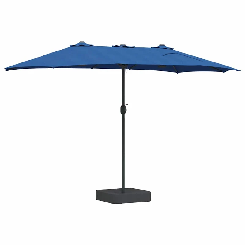 Parasol de jardin moderne pliable 385 x 209 x 244 cm pratique et durable en polyester azur 02_0058681