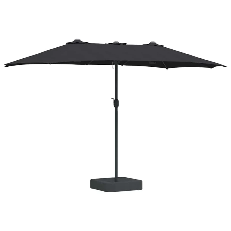 Parasol de jardin pliable moderne 385 x 209 x 244 cm durable et esthétique en polyester noir 02_0058680