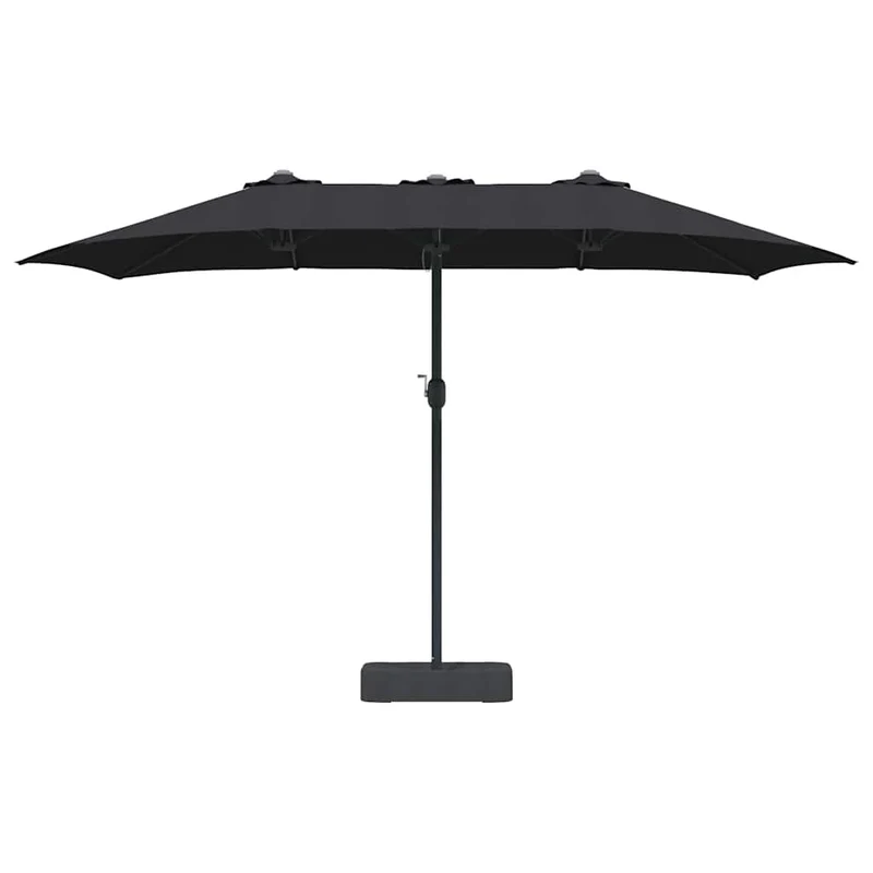 Parasol de jardin pliable moderne 385 x 209 x 244 cm durable et esthétique en polyester noir 02_0058680