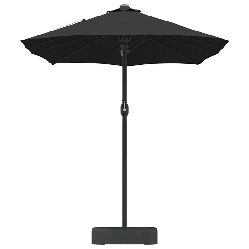 Parasol de jardin pliable moderne 385 x 209 x 244 cm durable et esthétique en polyester noir 02_0058680