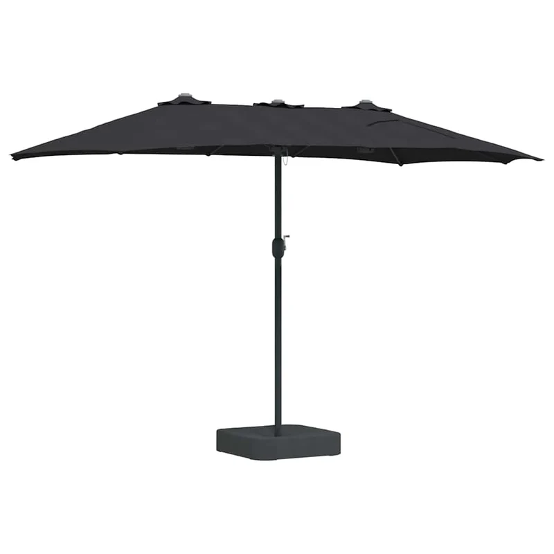 Parasol de jardin pliable moderne 385 x 209 x 244 cm durable et esthétique en polyester noir 02_0058680