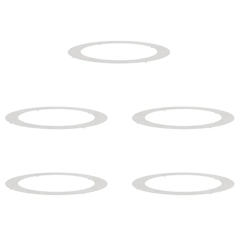 Lot de 5 anneaux d'arbre plats décoratifs modernes extérieur 120 x 120 cm en acier inoxydable argent 02_0052350