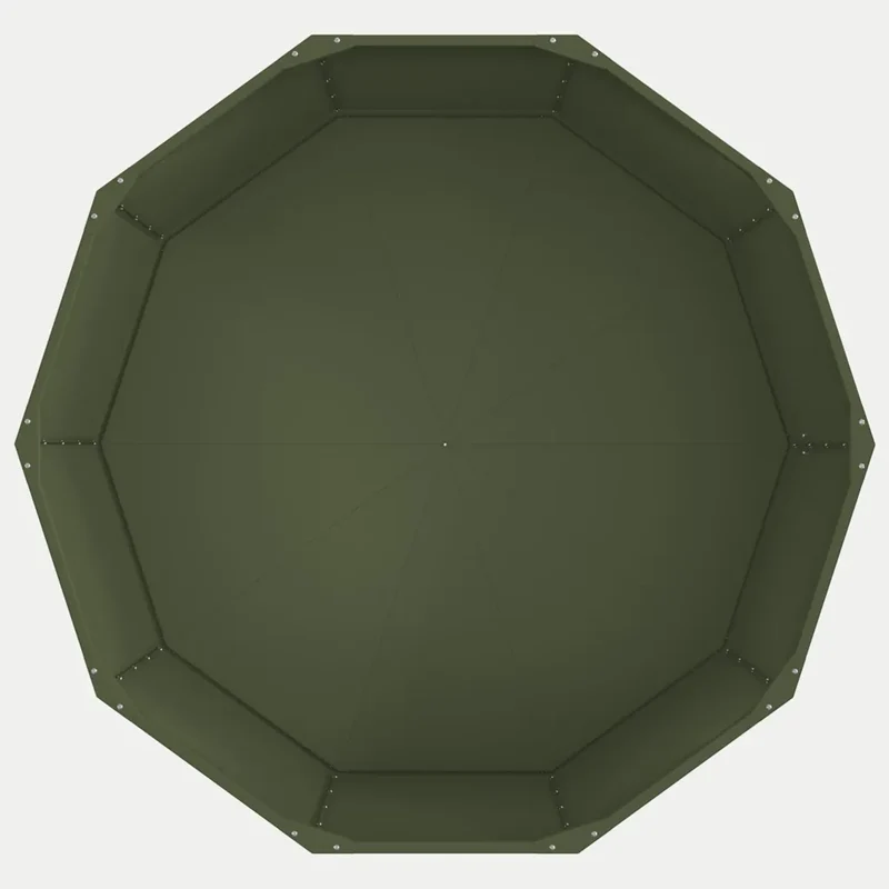 Jardinière ronde extérieure pratique 120 x 120 x 50 cm en acier vert olive 02_0052988