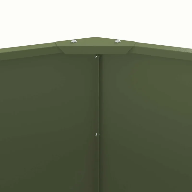 Jardinière ronde extérieure pratique 120 x 120 x 50 cm en acier vert olive 02_0052988